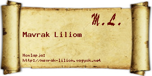 Mavrak Liliom névjegykártya